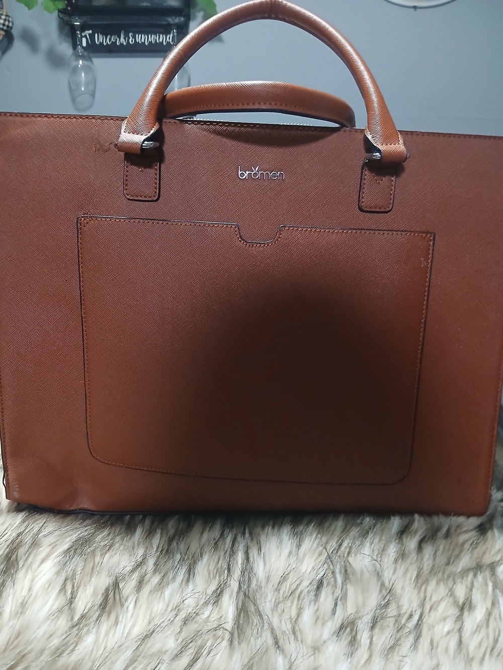 Men's Structured Tote Bag in Brown